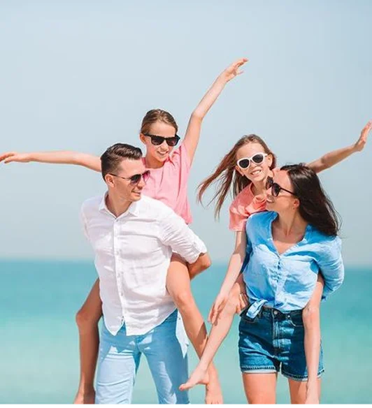 family on beach 